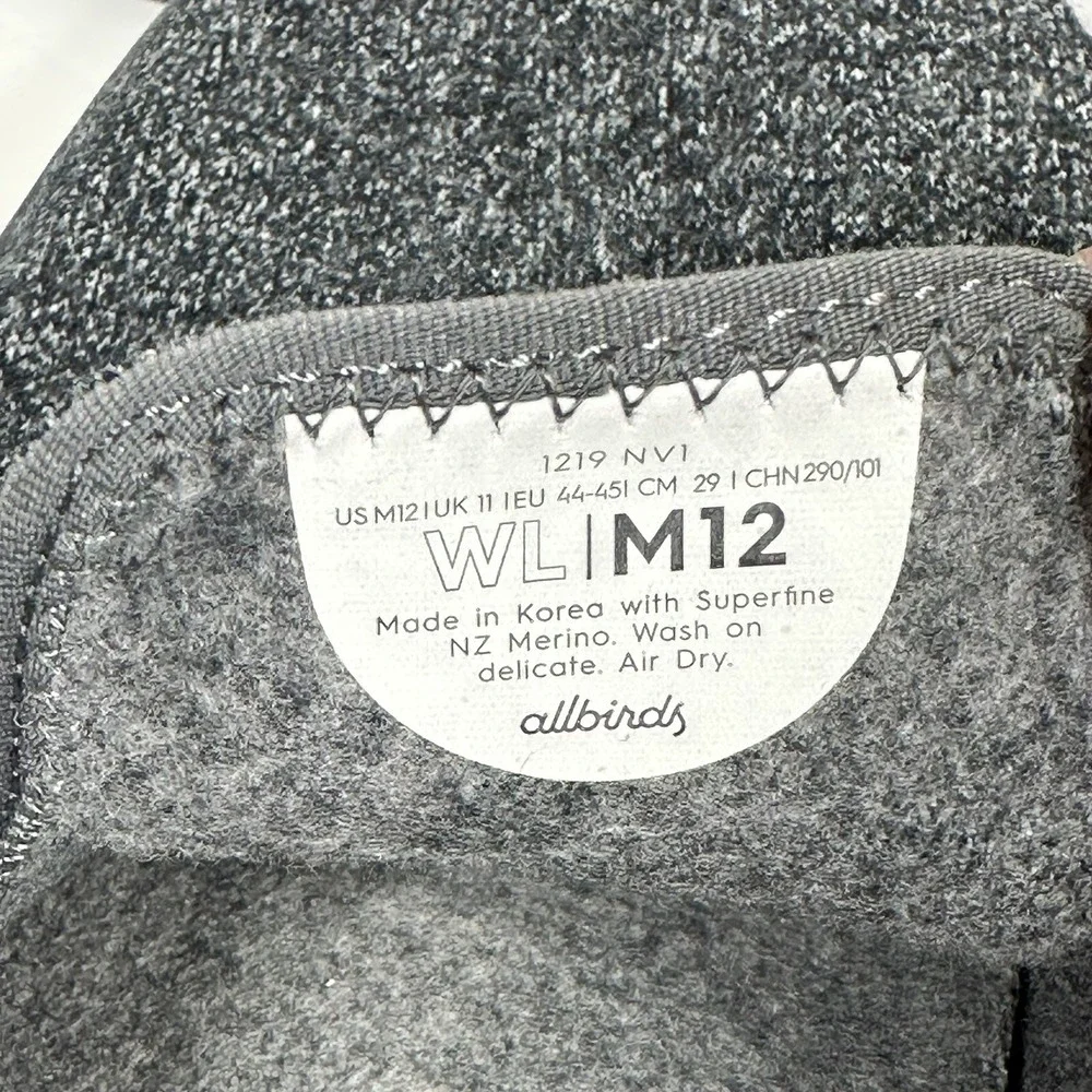 Allbirds Wool Loungers Shoes Men's 12 Gray‎ Black Merino Loafer Slipper Slip On